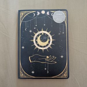 NWT Molly & Rex Dark Blue Gold Crescent Moon Stars Tarot Celestial Journal